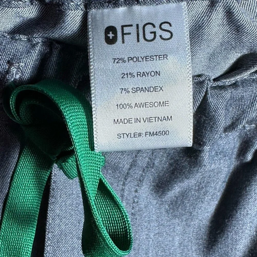 FIGS Technical Pisco Basic Scrub Pants Sz L Graphite Healthcare Medical Nurse